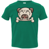 T-Shirts Kelly / 2T Cute Pug and Bone Toddler Premium T-Shirt