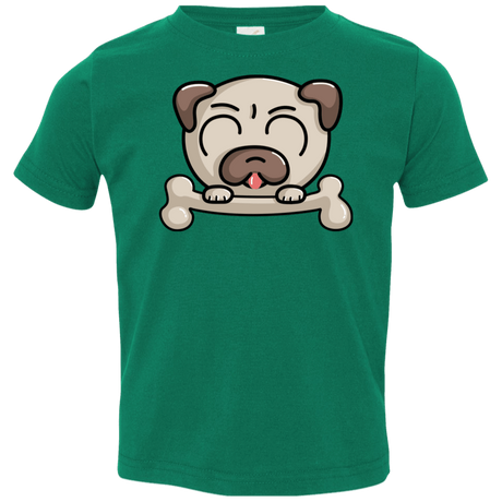 T-Shirts Kelly / 2T Cute Pug and Bone Toddler Premium T-Shirt