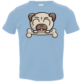 T-Shirts Light Blue / 2T Cute Pug and Bone Toddler Premium T-Shirt