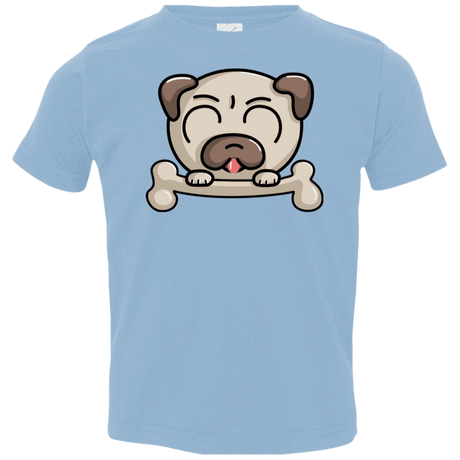 T-Shirts Light Blue / 2T Cute Pug and Bone Toddler Premium T-Shirt