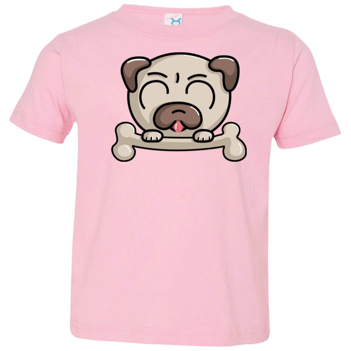 T-Shirts Pink / 2T Cute Pug and Bone Toddler Premium T-Shirt