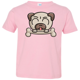 T-Shirts Pink / 2T Cute Pug and Bone Toddler Premium T-Shirt