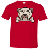 T-Shirts Red / 2T Cute Pug and Bone Toddler Premium T-Shirt