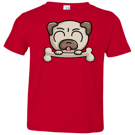 T-Shirts Red / 2T Cute Pug and Bone Toddler Premium T-Shirt