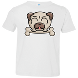 T-Shirts White / 2T Cute Pug and Bone Toddler Premium T-Shirt