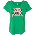 T-Shirts Envy / X-Small Cute Pug and Bone Triblend Dolman Sleeve