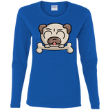 T-Shirts Royal / S Cute Pug and Bone Women's Long Sleeve T-Shirt