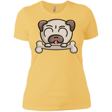 T-Shirts Banana Cream/ / X-Small Cute Pug and Bone Women's Premium T-Shirt