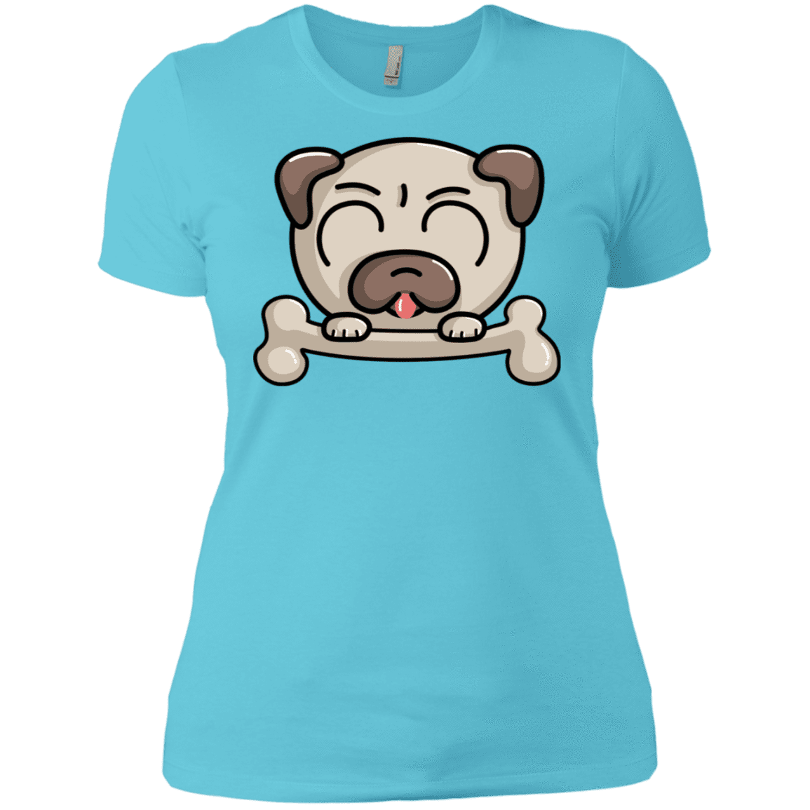 T-Shirts Cancun / X-Small Cute Pug and Bone Women's Premium T-Shirt