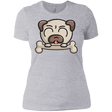 T-Shirts Heather Grey / X-Small Cute Pug and Bone Women's Premium T-Shirt