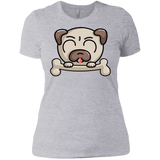 T-Shirts Heather Grey / X-Small Cute Pug and Bone Women's Premium T-Shirt