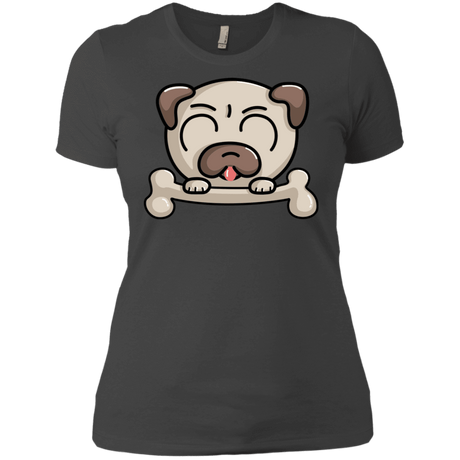 T-Shirts Heavy Metal / X-Small Cute Pug and Bone Women's Premium T-Shirt