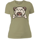 T-Shirts Light Olive / X-Small Cute Pug and Bone Women's Premium T-Shirt