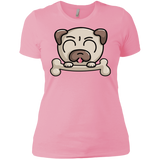 T-Shirts Light Pink / X-Small Cute Pug and Bone Women's Premium T-Shirt