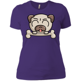 T-Shirts Purple Rush/ / X-Small Cute Pug and Bone Women's Premium T-Shirt