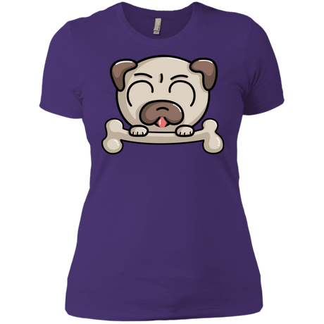 T-Shirts Purple Rush/ / X-Small Cute Pug and Bone Women's Premium T-Shirt