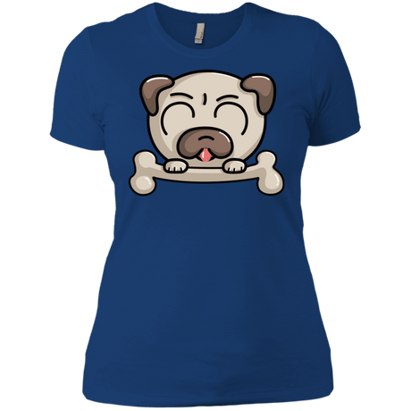 T-Shirts Royal / X-Small Cute Pug and Bone Women's Premium T-Shirt