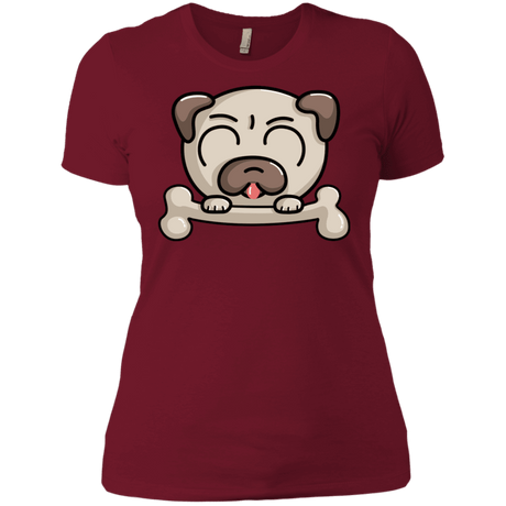 T-Shirts Scarlet / S Cute Pug and Bone Women's Premium T-Shirt
