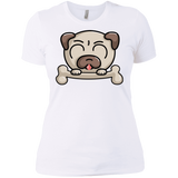 T-Shirts White / X-Small Cute Pug and Bone Women's Premium T-Shirt
