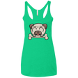 T-Shirts Envy / X-Small Cute Pug and Bone Women's Triblend Racerback Tank