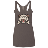 T-Shirts Macchiato / X-Small Cute Pug and Bone Women's Triblend Racerback Tank