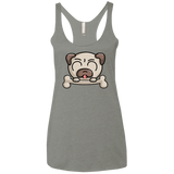 T-Shirts Venetian Grey / X-Small Cute Pug and Bone Women's Triblend Racerback Tank