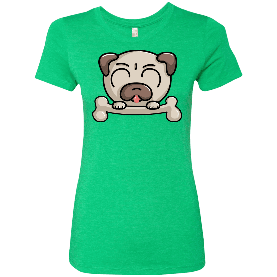 T-Shirts Envy / S Cute Pug and Bone Women's Triblend T-Shirt