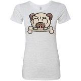 T-Shirts Heather White / S Cute Pug and Bone Women's Triblend T-Shirt