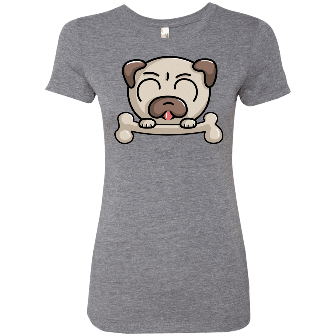 T-Shirts Premium Heather / S Cute Pug and Bone Women's Triblend T-Shirt