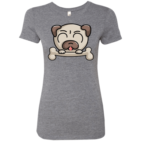 T-Shirts Premium Heather / S Cute Pug and Bone Women's Triblend T-Shirt