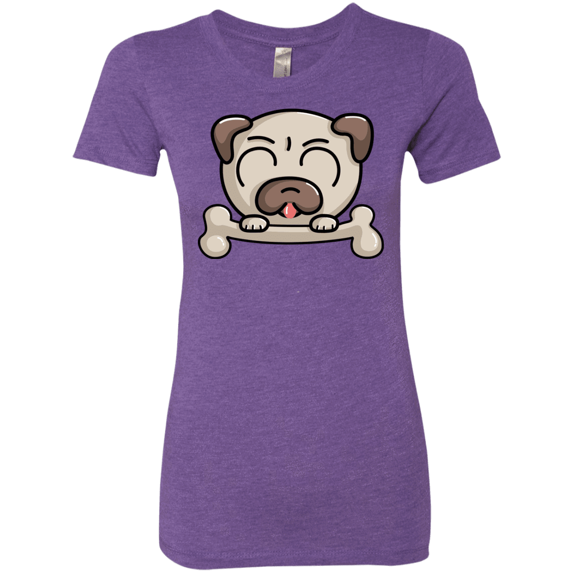 T-Shirts Purple Rush / S Cute Pug and Bone Women's Triblend T-Shirt