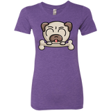 T-Shirts Purple Rush / S Cute Pug and Bone Women's Triblend T-Shirt