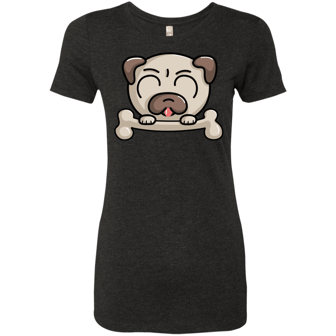 T-Shirts Vintage Black / S Cute Pug and Bone Women's Triblend T-Shirt
