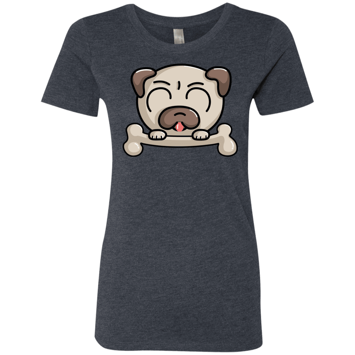 T-Shirts Vintage Navy / S Cute Pug and Bone Women's Triblend T-Shirt
