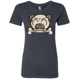 T-Shirts Vintage Navy / S Cute Pug and Bone Women's Triblend T-Shirt
