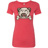 T-Shirts Vintage Red / S Cute Pug and Bone Women's Triblend T-Shirt