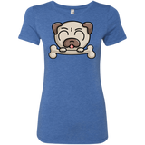 T-Shirts Vintage Royal / S Cute Pug and Bone Women's Triblend T-Shirt