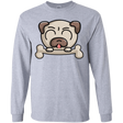 T-Shirts Sport Grey / YS Cute Pug and Bone Youth Long Sleeve T-Shirt