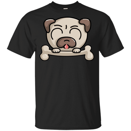 T-Shirts Black / YXS Cute Pug and Bone Youth T-Shirt