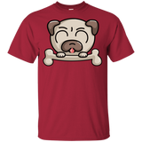 T-Shirts Cardinal / YXS Cute Pug and Bone Youth T-Shirt