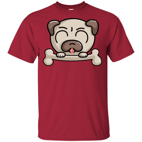 T-Shirts Cardinal / YXS Cute Pug and Bone Youth T-Shirt