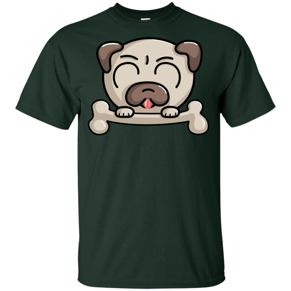 T-Shirts Forest / YXS Cute Pug and Bone Youth T-Shirt