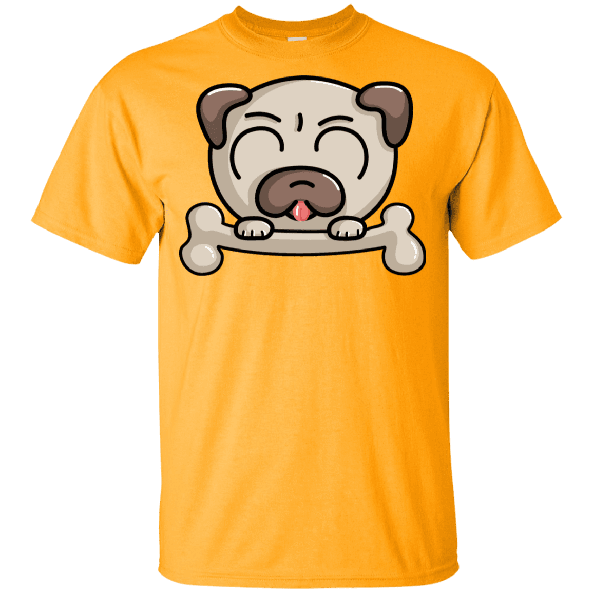 T-Shirts Gold / YXS Cute Pug and Bone Youth T-Shirt