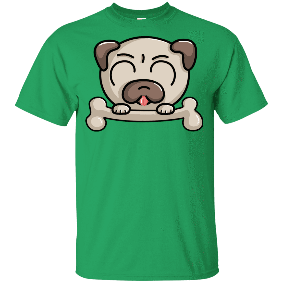 T-Shirts Irish Green / YXS Cute Pug and Bone Youth T-Shirt