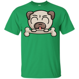 T-Shirts Irish Green / YXS Cute Pug and Bone Youth T-Shirt