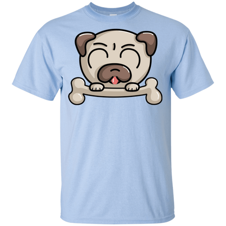 T-Shirts Light Blue / YXS Cute Pug and Bone Youth T-Shirt