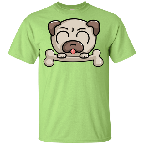 T-Shirts Mint Green / YXS Cute Pug and Bone Youth T-Shirt