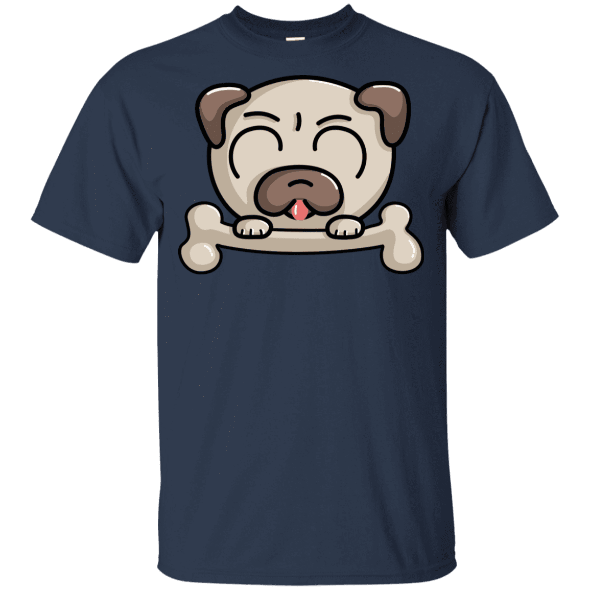 T-Shirts Navy / YXS Cute Pug and Bone Youth T-Shirt