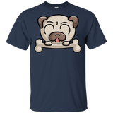 T-Shirts Navy / YXS Cute Pug and Bone Youth T-Shirt