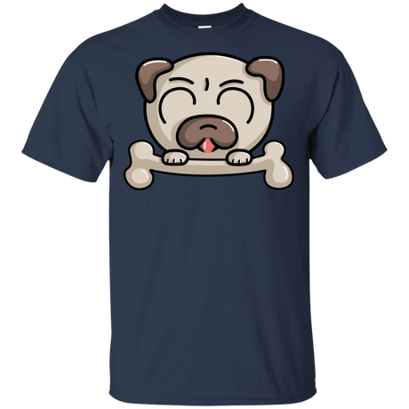 T-Shirts Navy / YXS Cute Pug and Bone Youth T-Shirt